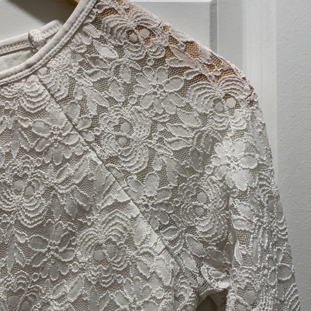 Adam Levine Lace Sleeve Crop Top